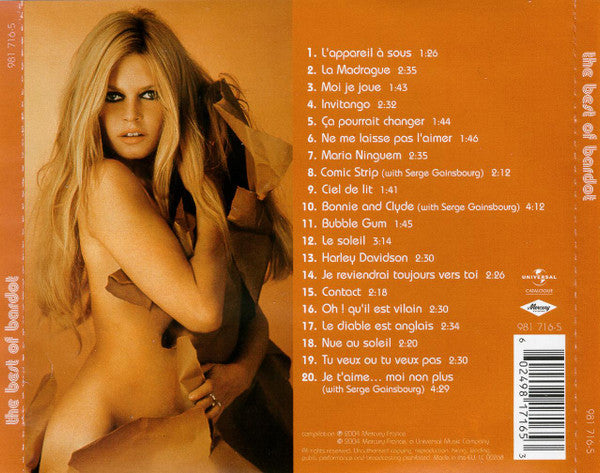 Brigitte Bardot : The Best Of Bardot (CD, Comp, RP)