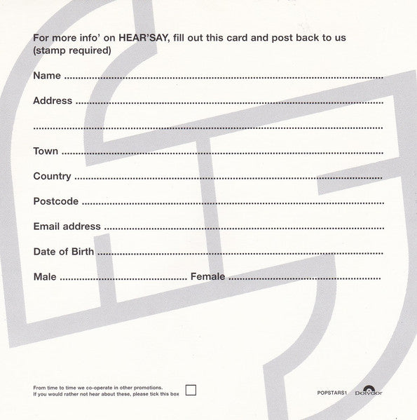 Hear'Say : Pure And Simple (CD, Single)