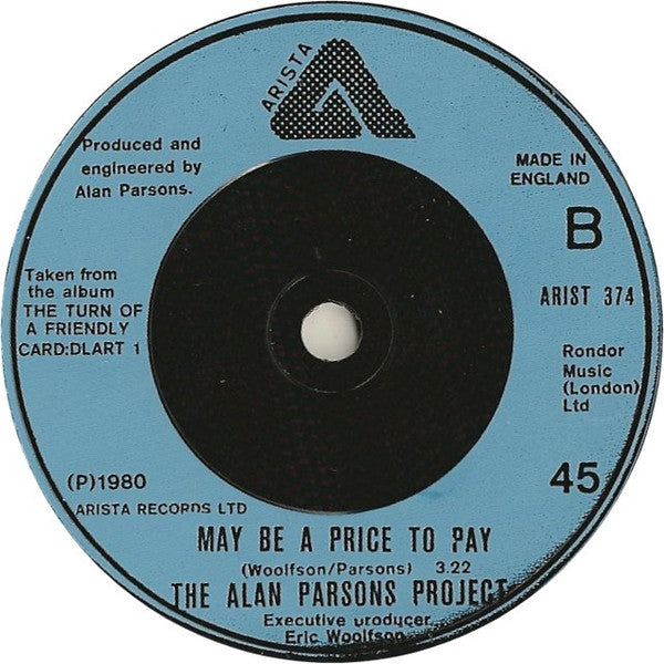 The Alan Parsons Project : The Turn Of A Friendly Card (7", Single)