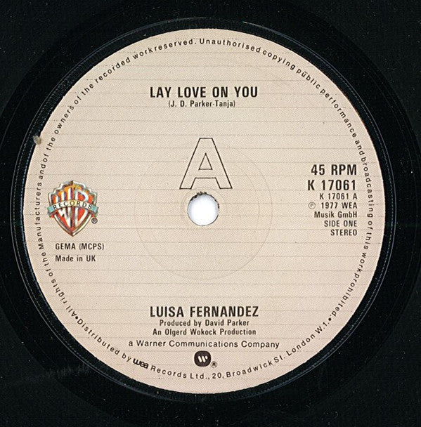 Luisa Fernandez : Lay Love On You (7")