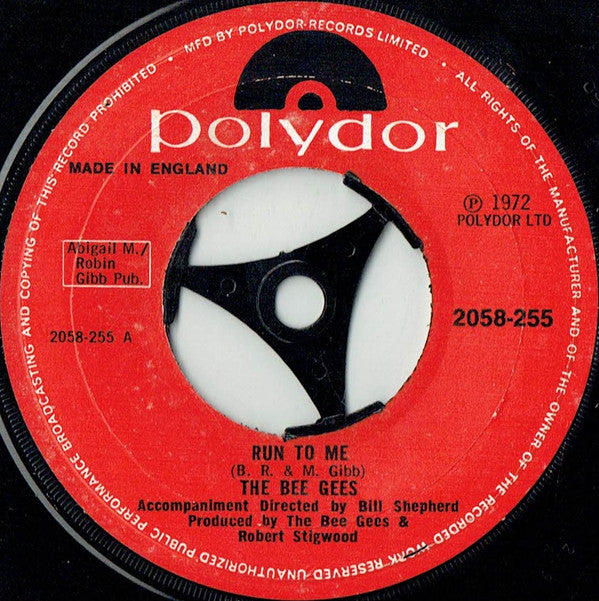 The Bee Gees* : Run To Me (7", Lar)