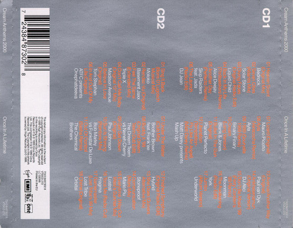 Various : Cream Anthems 2000 - Once In A Lifetime (2xCD, Comp, Mixed)