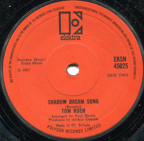 Tom Rush : No Regrets (7", Single, Sol)