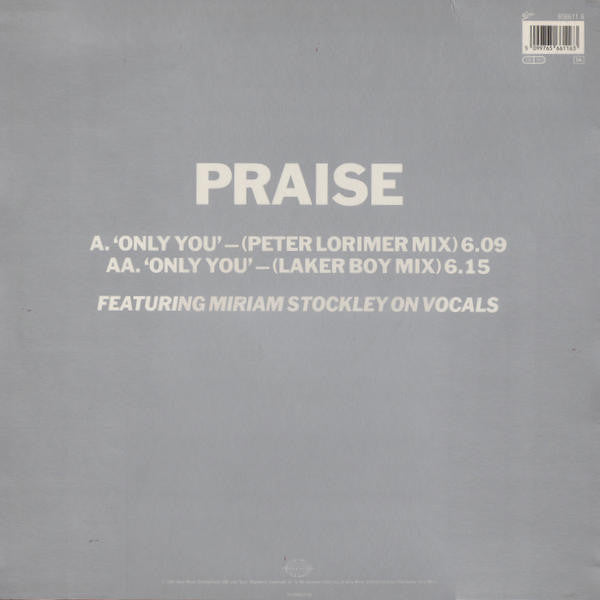 Praise Featuring Miriam Stockley : Only You (12", Single)