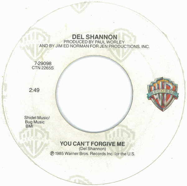Del Shannon : In My Arms Again / You Can't Forgive Me (7", Single)