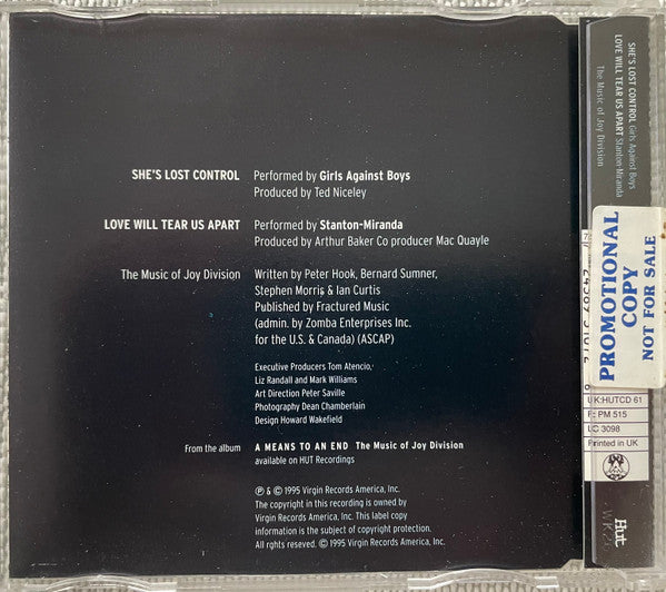 Girls Against Boys / Stanton Miranda : She's Lost Control / Love Will Tear Us Apart (CD, Single)