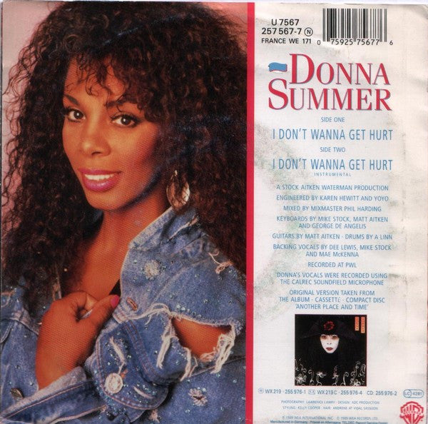 Donna Summer : I Don't Wanna Get Hurt (7", Single)