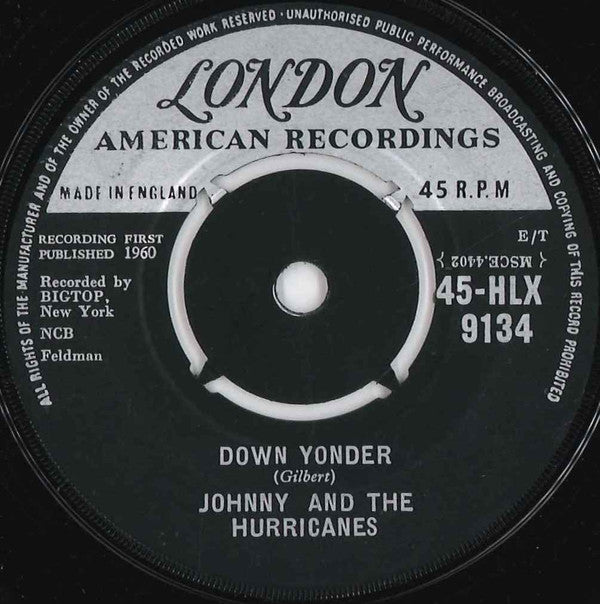 Johnny And The Hurricanes : Down Yonder (7", Single)