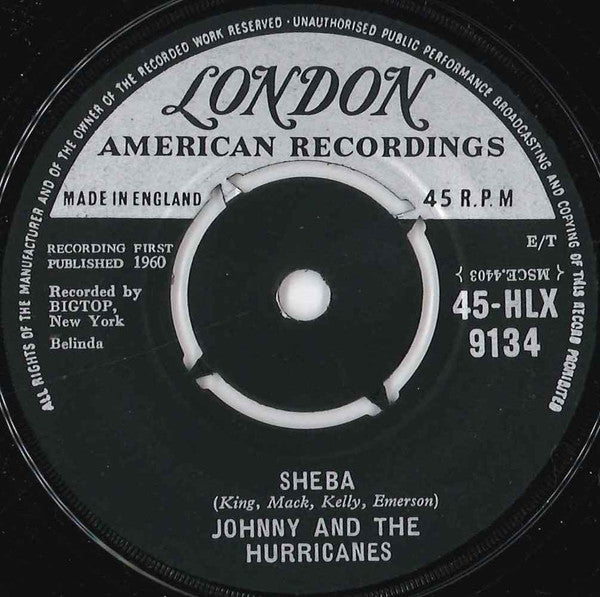 Johnny And The Hurricanes : Down Yonder (7", Single)