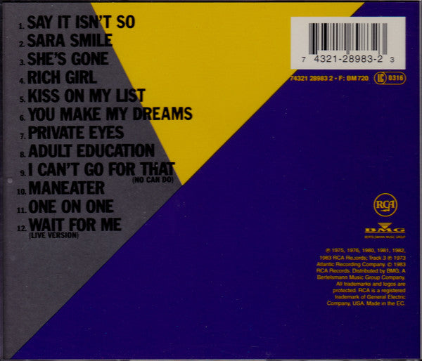Daryl Hall, John Oates* : Greatest Hits - Rock 'N Soul Part 1 (CD, Comp, RE)