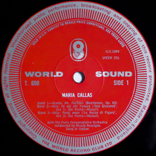 Maria Callas : Maria Callas Sings (LP, Comp, Club)