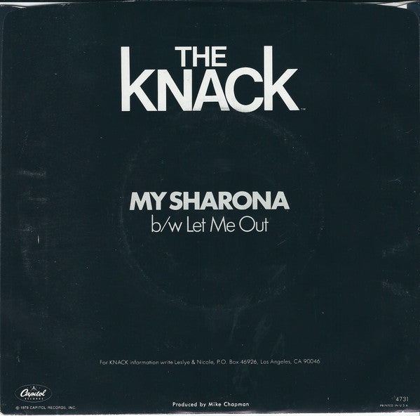 The Knack (3) : My Sharona (7", Single, Jac)