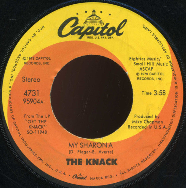 The Knack (3) : My Sharona (7", Single, Jac)