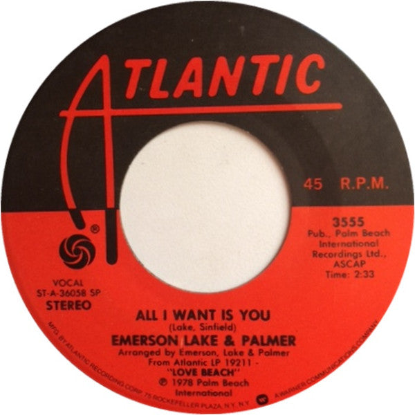 Emerson, Lake & Palmer : All I Want Is You (7", Single, SP )