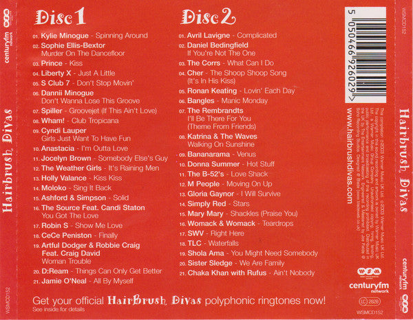 Various : Hairbrush Divas (Music You Just Have To Sing Along To) (2xCD, Comp)