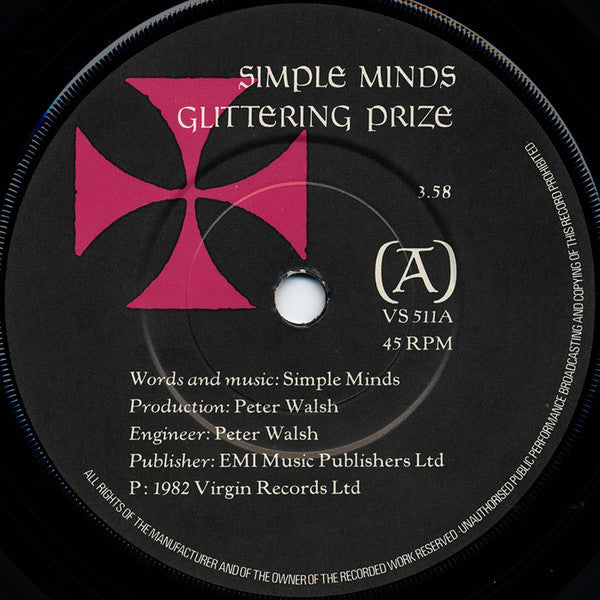 Simple Minds : Glittering Prize (7", Single)