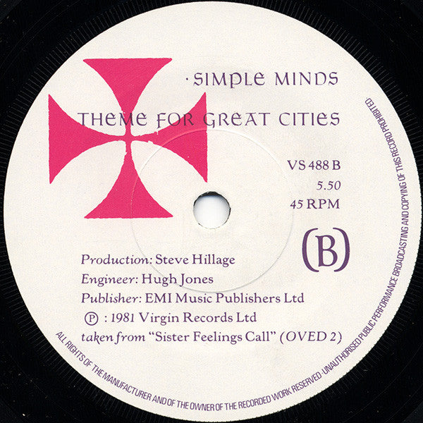 Simple Minds : Promised You A Miracle (7", Single)