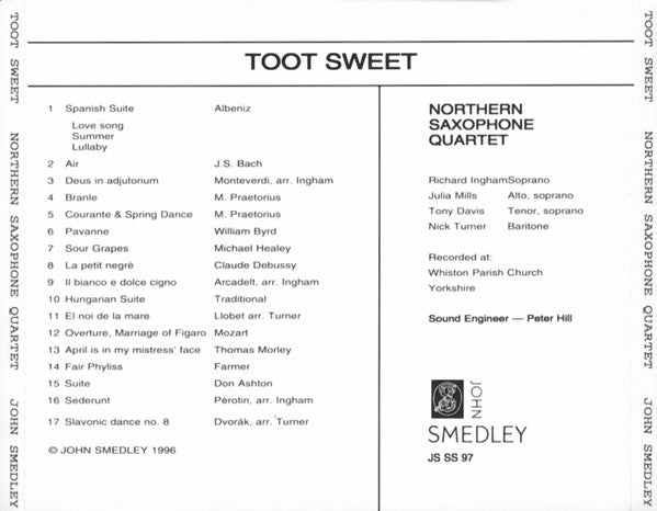 Northern Saxophone Quartet : Toot Sweet (CD, Album)