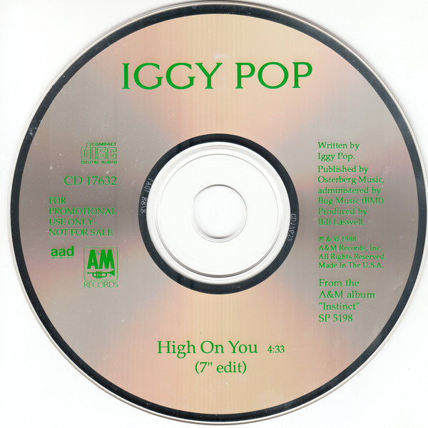 Iggy Pop : High On You (CD, Single, Promo)