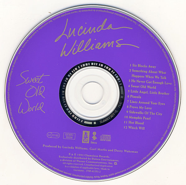 Lucinda Williams : Sweet Old World (CD, Album)