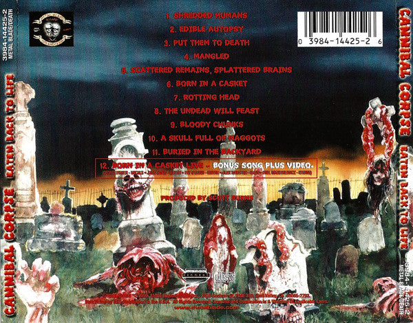 Cannibal Corpse : Eaten Back To Life (CD, Album, Enh, RE, RM)