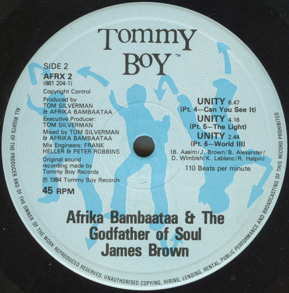 Afrika Bambaataa & James Brown : Unity (12", Single)