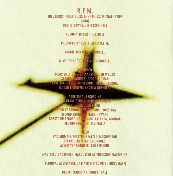 R.E.M. : Automatic For The People (CD, Album, All)