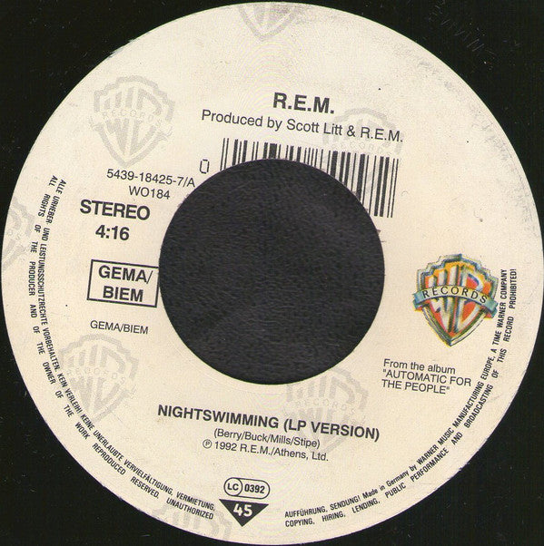 R.E.M. : Nightswimming / Losing My Religion (7")