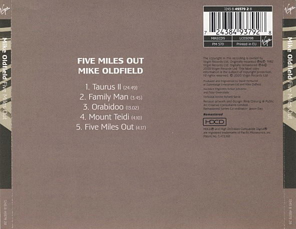 Mike Oldfield : Five Miles Out (HDCD, Album, RE, RM)