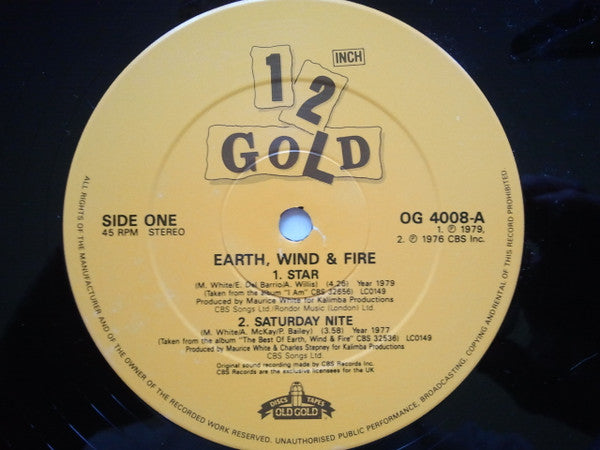 Earth, Wind & Fire : Star / Saturday Nite / After The Love Has Gone / I've Had Enough (12")