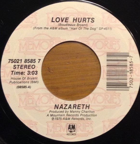 Nazareth (2) : Love Hurts / This Flight Tonight (7", RE, Car)