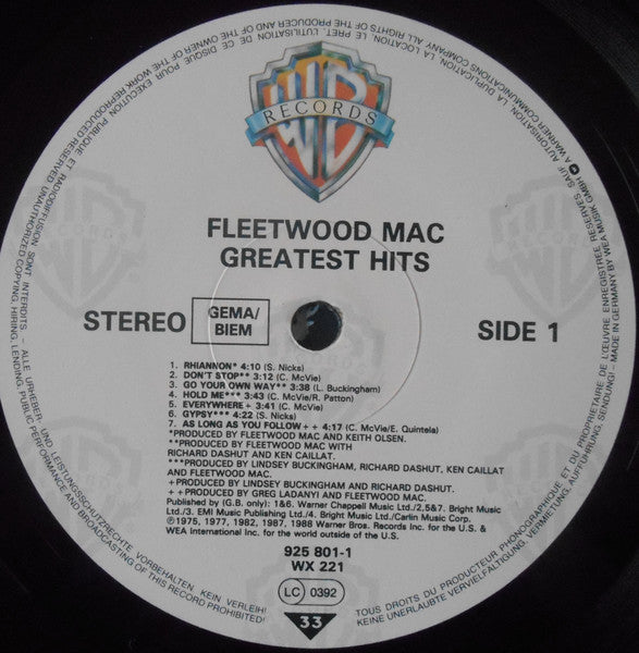 Fleetwood Mac : Greatest Hits (LP, Comp)