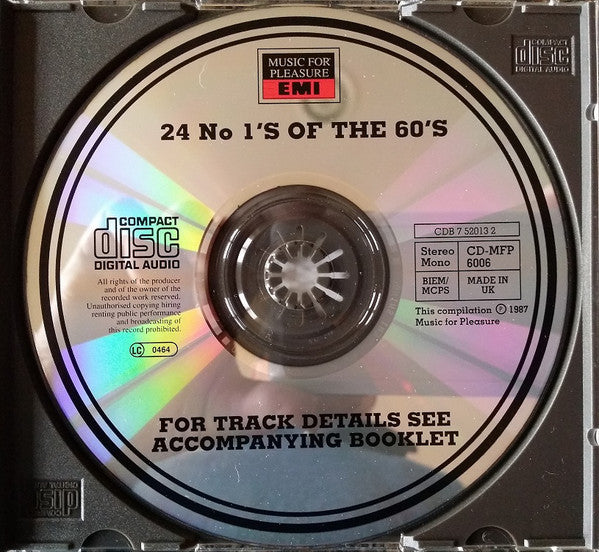 Various : 24 No 1's Of The 60's (CD, Comp, Mono)