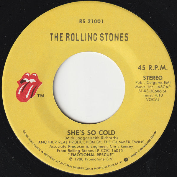 The Rolling Stones : She's So Cold (7", Spe)