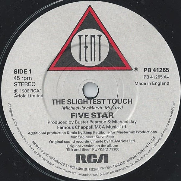 5 Star* : The Slightest Touch (7", Single)