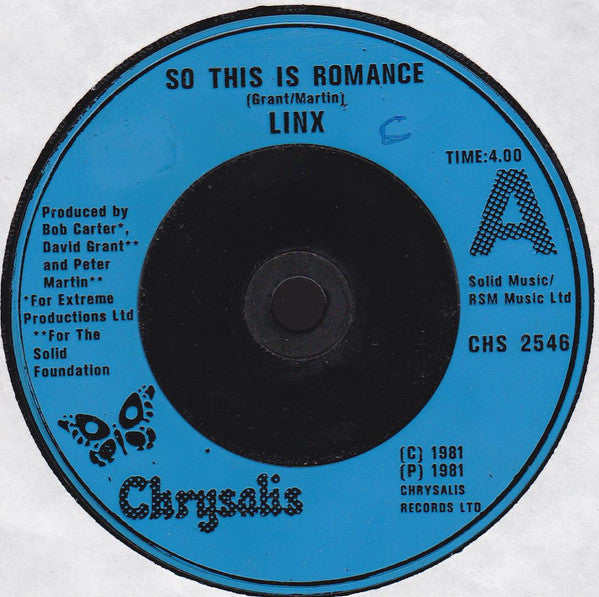 Linx : So This Is Romance (7", Single, Mat)