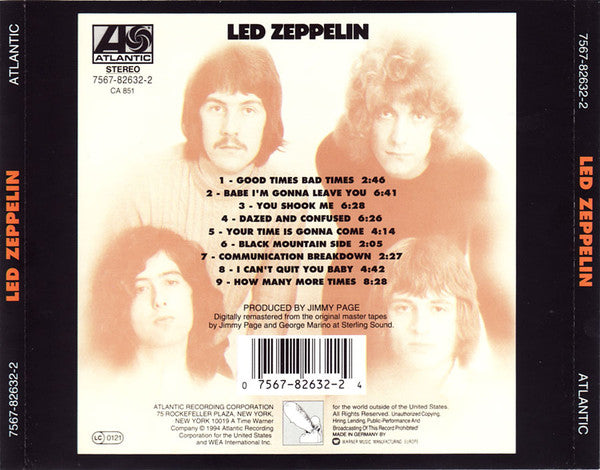 Led Zeppelin : Led Zeppelin (CD, Album, RE, RM, WMM)