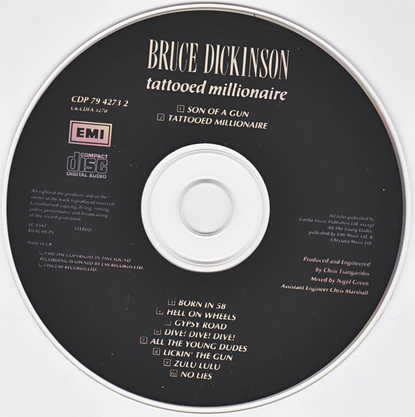 Bruce Dickinson : Tattooed Millionaire (CD, Album)