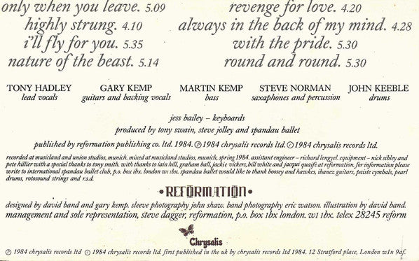 Spandau Ballet : Parade (Cass, Album)