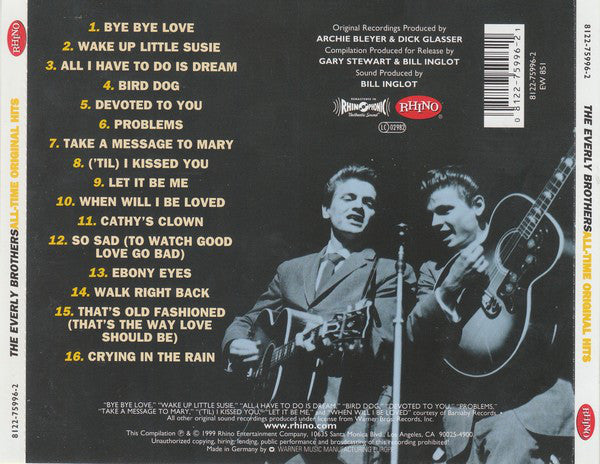 Everly Brothers : All-Time Original Hits (CD, Comp, RM)