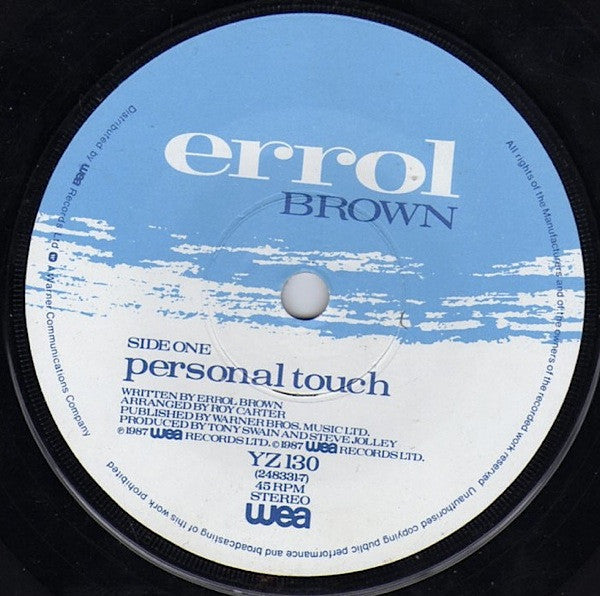 Errol Brown : Personal Touch (7", Pap)