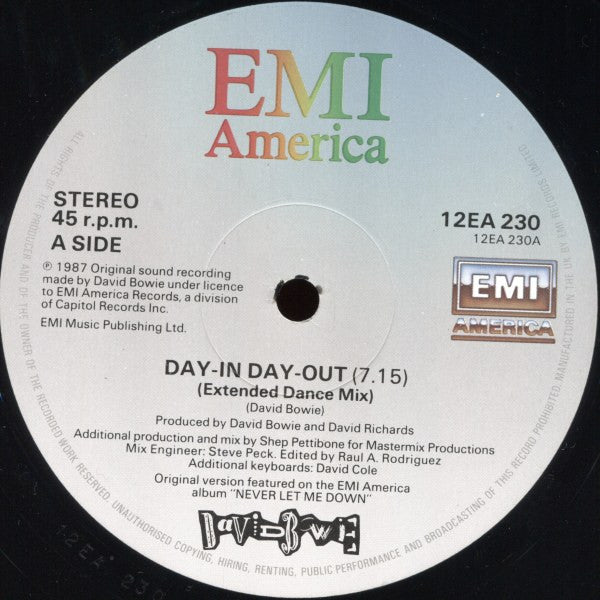 David Bowie : Day-In Day-Out (Extended Dance Mix) (12")