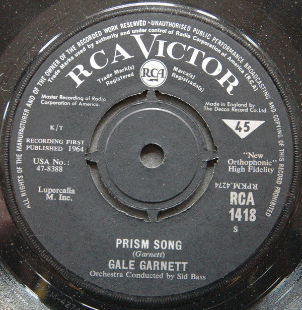 Gale Garnett : We'll Sing In The Sunshine  (7", Single)