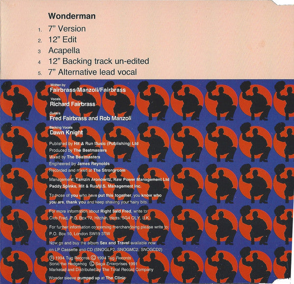 Right Said Fred : Wonderman (CD, Single)