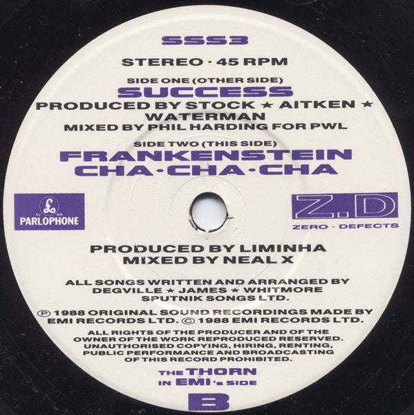 Sigue Sigue Sputnik, Stock, Aitken & Waterman : Success (7", Single)