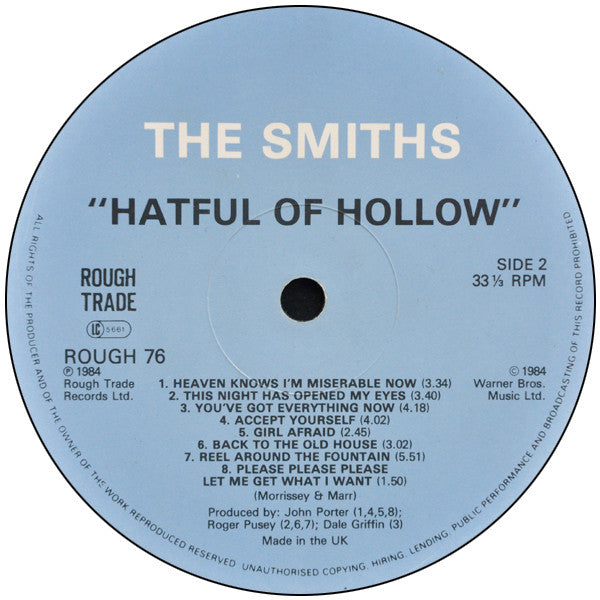 The Smiths : Hatful Of Hollow (LP, Comp, MPO)