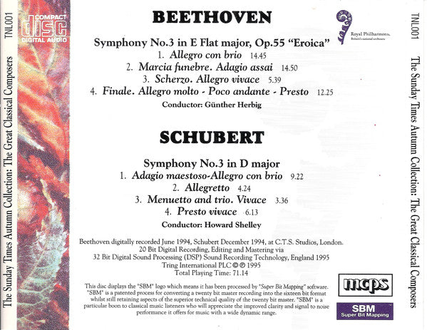 Ludwig van Beethoven, Franz Schubert : The Great Classical Composers (CD, Comp)