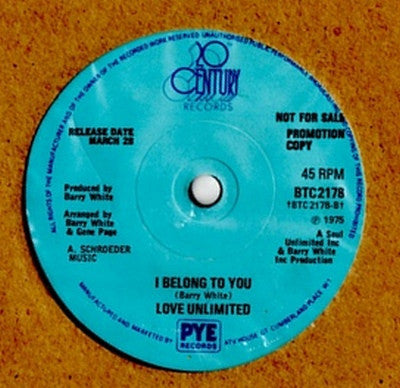 Love Unlimited : I'm Under The Influence Of Love (7", Promo, Sol)