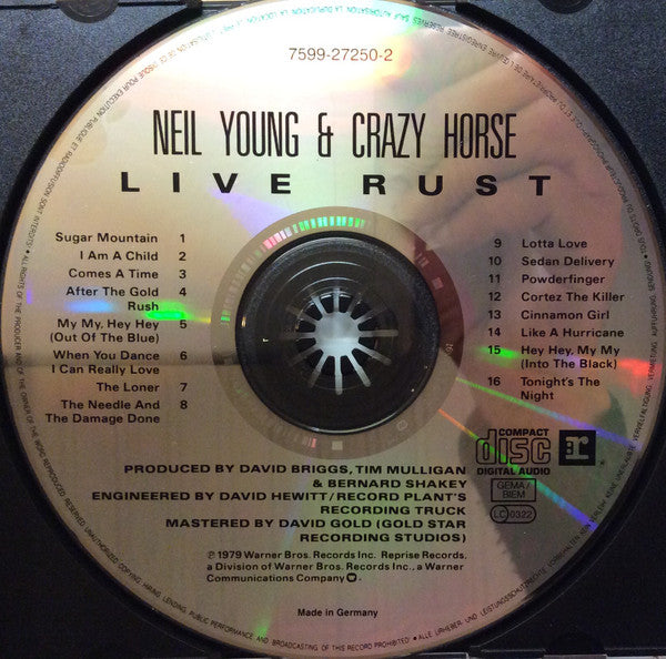 Neil Young & Crazy Horse : Live Rust (CD, Album, RE)