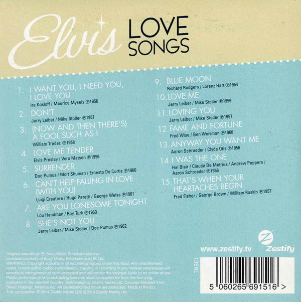 Elvis Presley : Love Songs (CD, Comp, Car)